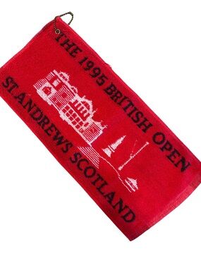 Vintage & Collectible 1995 British Open St. Andrews Scotland Red Souvenir Towel